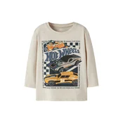 NAME IT Majica NMMJunior Hotwheels progasto bež / temno siva / svetlo oranžna