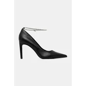Usnjene visoke pete Calvin Klein ESS STILETTO HDW CHAIN LTH 90
