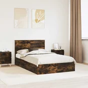 Krevet s od storage s uzglavljem Dimljeni hrast 135 x 190 cm