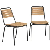 Homestar Vrtni komplet stolov 2 kosa 61x47x81 cm naravno leseno