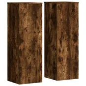 Vidaxl Stojalo za rastline 2 kos Dimljen hrast 33 x 33 x 100 cm
