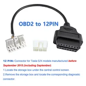 Tesla OBD adapter 12pin 20pin 26pin | OBD2 diagnostični kabel za Model S 3 X Y – Konfiguracija: 12PIN (Model S/X ? 09/2015)