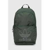 Ruksak adidas Originals boja: zelena, veliki, s tiskom, IS4565