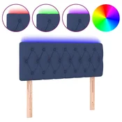 Vidaxl LED posteljno vzglavje modro 100x7x78/88 cm blago
