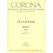 TELEMANN:KONZERT E-MOLL FUR FLOTE,VIOLINE STREICHER UND GENERALBASS SCORE