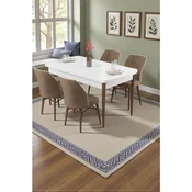 Hanah Home trpezarijski set Radde, sto i 4 stolice, bela ploca, noge boje oraha, braon tkanina Babyface