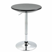 HOMCOM Okrogla barska miza z vrtljivim vrhom, nastavljivo višino s plinskim vzvodom in jeklenim podstavkom, ?61x76-97cm, črna