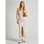 Creamy Womens Knitted Maxi Dress Pepe Jeans Ginny - Women