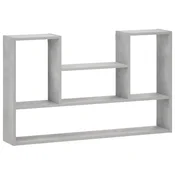 vidaXL Stenska polica Betonsko siva 100 x 17 x 60 cm Obdelan les