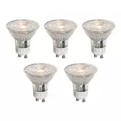Komplet 5 GU10 50mm LED žarnic prozornih 4,5W 360 lm 2700K