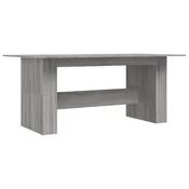 Vidaxl Jedilna miza siva sonoma 180x90x76 cm inženirski les