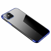 slomart prozorno barvno ohišje iz gela s kovinskim okvirjem za iphone 12 pro max blue