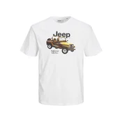 JACK & JONES Majica rumena / črna / bela