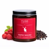 shumee Dišeča sojina sveča z vonjem popra in maline - yush - 180 ml