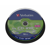 Verbatim CD-RW zgoščenke, 700 MB, 8-12x, 80 min, 10 kosov
