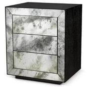 Casa Padrino luxury bedside table with antique mirror glass black gray - Luxury furniture