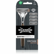 Wilkinson Sword Quattro Essentials 4 Vintage brivnik + nadomestne britvice 4 kos 1 kos