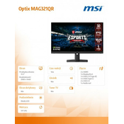 MSI Optix MAG321QR 31.5 FLAT/WQHD/IPS/165Hz