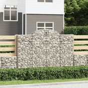Greatstore Obokane gabion košare 11kosov 200x50x140/160cm pocinkano železo
