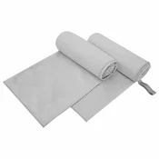 vidaXL Športne brisače 2 pcs Siva 200 x 100 cm Poliester in poliamid