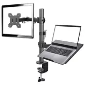GEMBIRD MA-DA-02 Adjustable desk mount with monitor arm and notebook tray