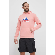Pulover adidas moški, roza barva, s kapuco, IS9597