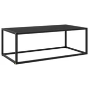 Stolic za kavu crni s crnim staklom 100 x 50 x 35 cm