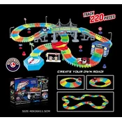 Alltoys Spremenljiva proga, ki se sveti v temi 220 delov + avto z LED lučmi