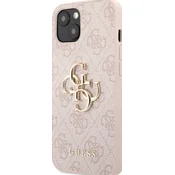 Guess GUHCP13M4GMGPI PU 4G kovinski logotip ovitek iPhone 13 - roza