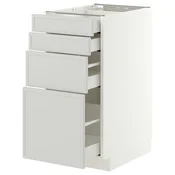 METOD / MAXIMERA Podni element 4 fronta/4 fioke, bela/Aspudden svetlosiva, 40x60 cm