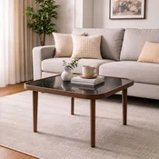 Hanah Home klub sto Hera 90, 90 cm, hrast / crni mermer