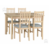 Komplet za jedilnico Miza Max 5P sonoma + 4 stola Bos 12 sonoma 5B