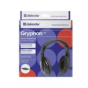 Defender Gryphon 751, slušalice, kontrola glasnoce, crna, zatvoreno, 3.5 mm jack