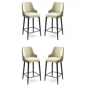 Hanah Home Set barskih stolica Enox, 4 komada, Krem-crni