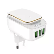 POLNILEC USB LDNIO A3305 220V 3X USB 3,4A + USB C kabel + LED lučka