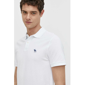 Polo majica Abercrombie & Fitch za muškarce, boja: bijela, bez uzorka