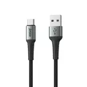 SUPERIOR USB data kabal SU-K104 , Fast, 27W, 3A, USB A na Type C , 1m, Crni