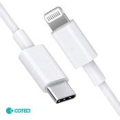 Data kabl Coteci CS2165 3A PD na iPhone lightning beli 1m