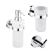 NIMCO UN set-31W-26 - Dozirnik mila, stojalo za zobno ščetko in stenski kavelj UNIX