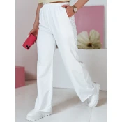 Spodnie damskie dresowe wide leg DRESLINA białe Dstreet
