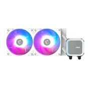 MSI MAG CORELIQUID A13 240 WHITE, 2x120mm Pre-installed ARGB Daisy Chain Fans, Replacable Top Cover, Copper Base Intel LGA 1700/1851, AMD AM5/AM4, 3Y Warranty