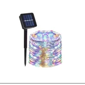 KJB Solarna svetlobna veriga 12 m, 100 LED, večbarvna svetloba, 1 kos