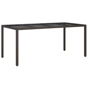 vidaXL Vrtna jedilna miza Rjava 190x90x75 cm Poli ratan