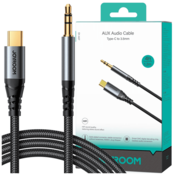 Joyroom JOYROOM STEREO AUDIO KABEL AUX 3,5 MM MINI JACK - USB-C ZA TELEFON 1,2 M ČRN (SY-A07)