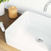 vidaXL Umivalnik bel 48x37x13 cm keramični pravokotni