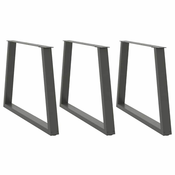 Noge za blagovaonski stol V-oblik 3 kom antracit 100 x (72-73,3) cm celik