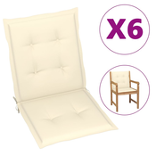 Jastuci za vrtne stolice 6 kom krem 100 x 50 x 3 cm od tkanine