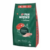 Pan Mięsko Suha hrana za pse Mr. Meat z zelišči govedina, zajec srednje pasme 1 kos.