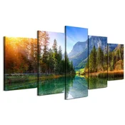shumee Slika na italijanskem platnu 100 x 50 cm pentaptih - moderni slog - narava Slika na italijanskem platnu 200 x 100 cm pentaptih - moderni slog - narava