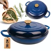 shumee Emajliran lonec iz litega železa, raven, 30 cm, 3 l, moder